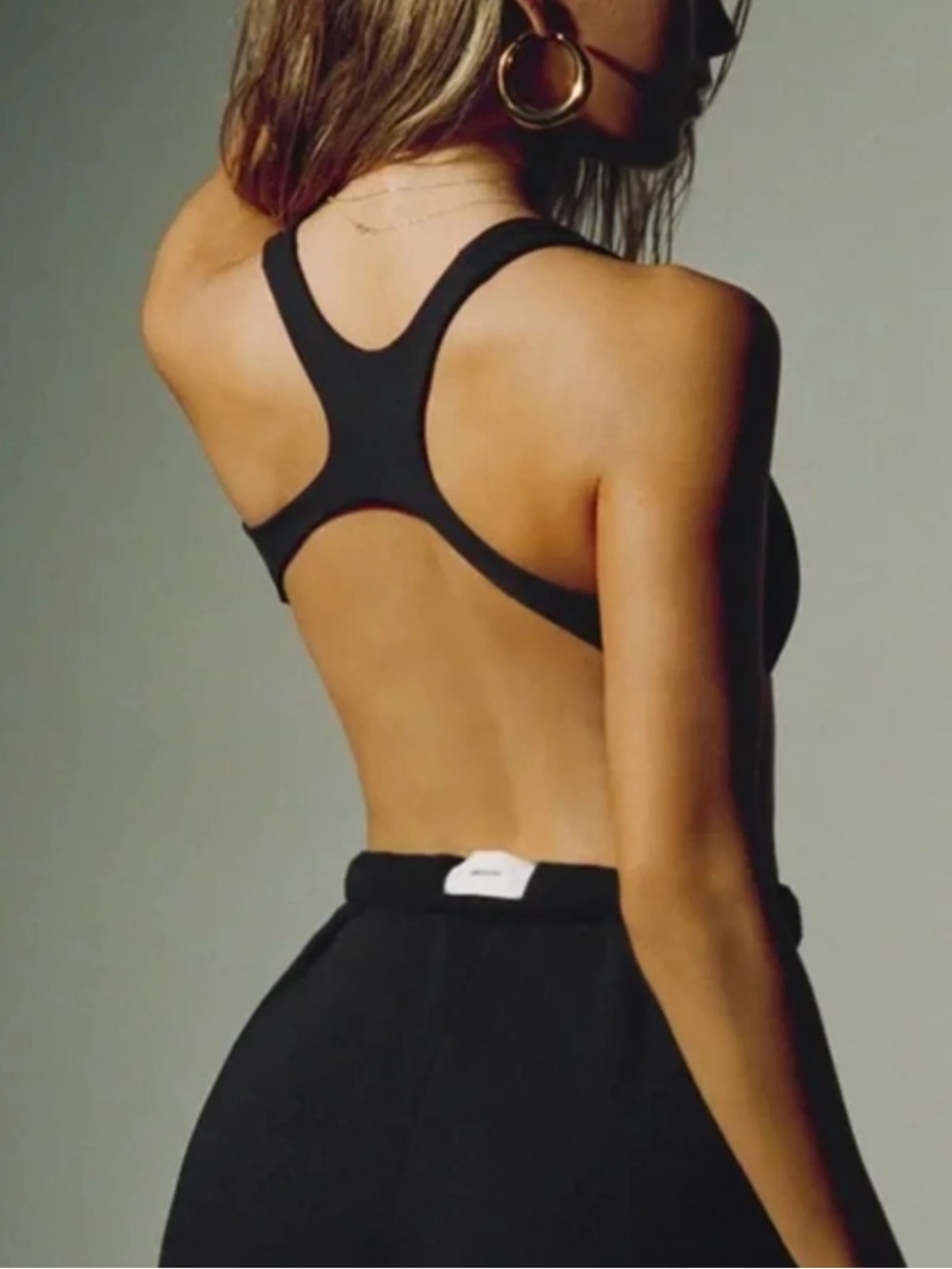 Joah Brown The Cross Back Crop | Sueded Onyx | M/L